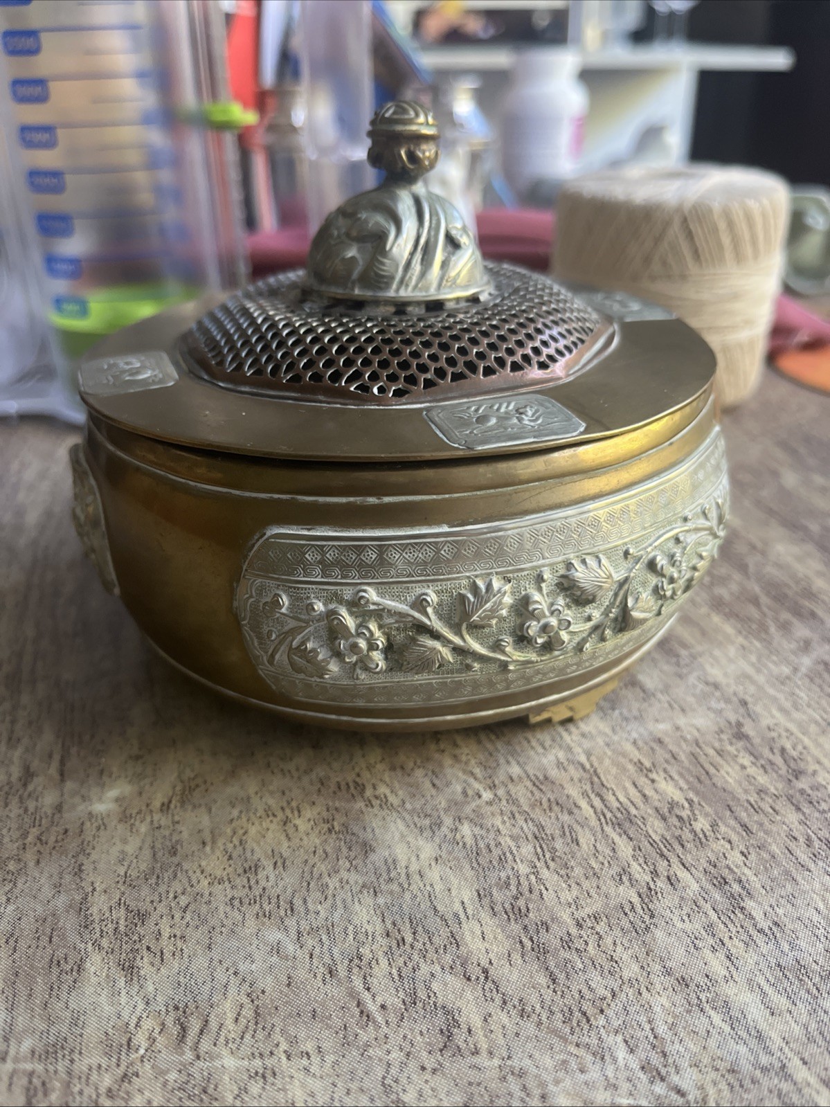 Brass And Silver Antique Hand Warmer Brass And Silver Antique Hand Warmer