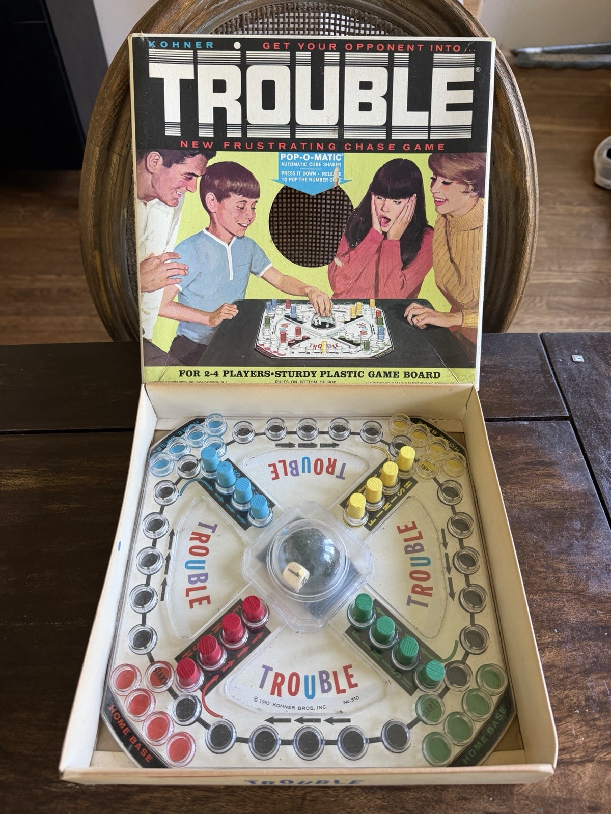 Vintage 1965 Trouble Board Game Pop-O-Matic No. 310 Kohner Bros **Complete** Vintage 1965 Trouble Board Game Pop-O-Matic No. 310 Kohner Bros **Complete**