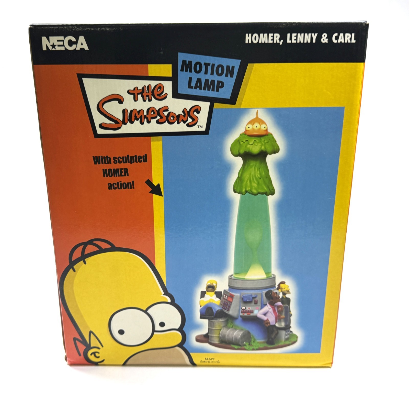 Homer Lenny & Carl NECA The Simpsons Motion Lava Lamp New NIB Sealed 2003 Homer Lenny & Carl NECA The Simpsons Motion Lava Lamp New NIB Sealed 2003
