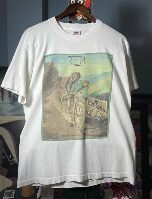 VTG 90's R.E.M. Band Reconstruction III Tour White Shirt S to 5XL