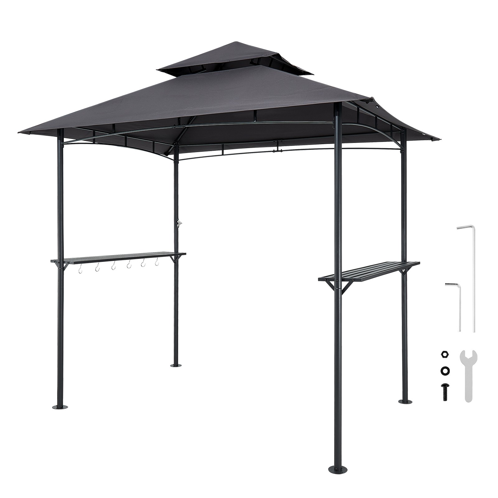VEVOR 8x5 ft BBQ Grill Gazebo Canopy Grill Shelter Tent Shelves Double-Tiered