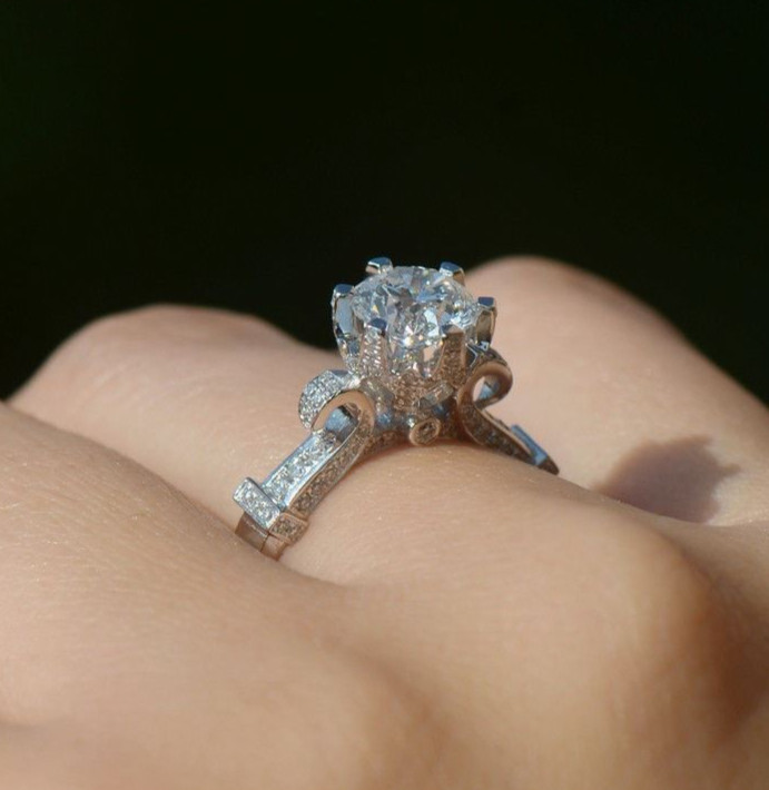 2.50CT Round Lab-Created Diamond 14K White Gold Women\'s Classic Anniversary Ring