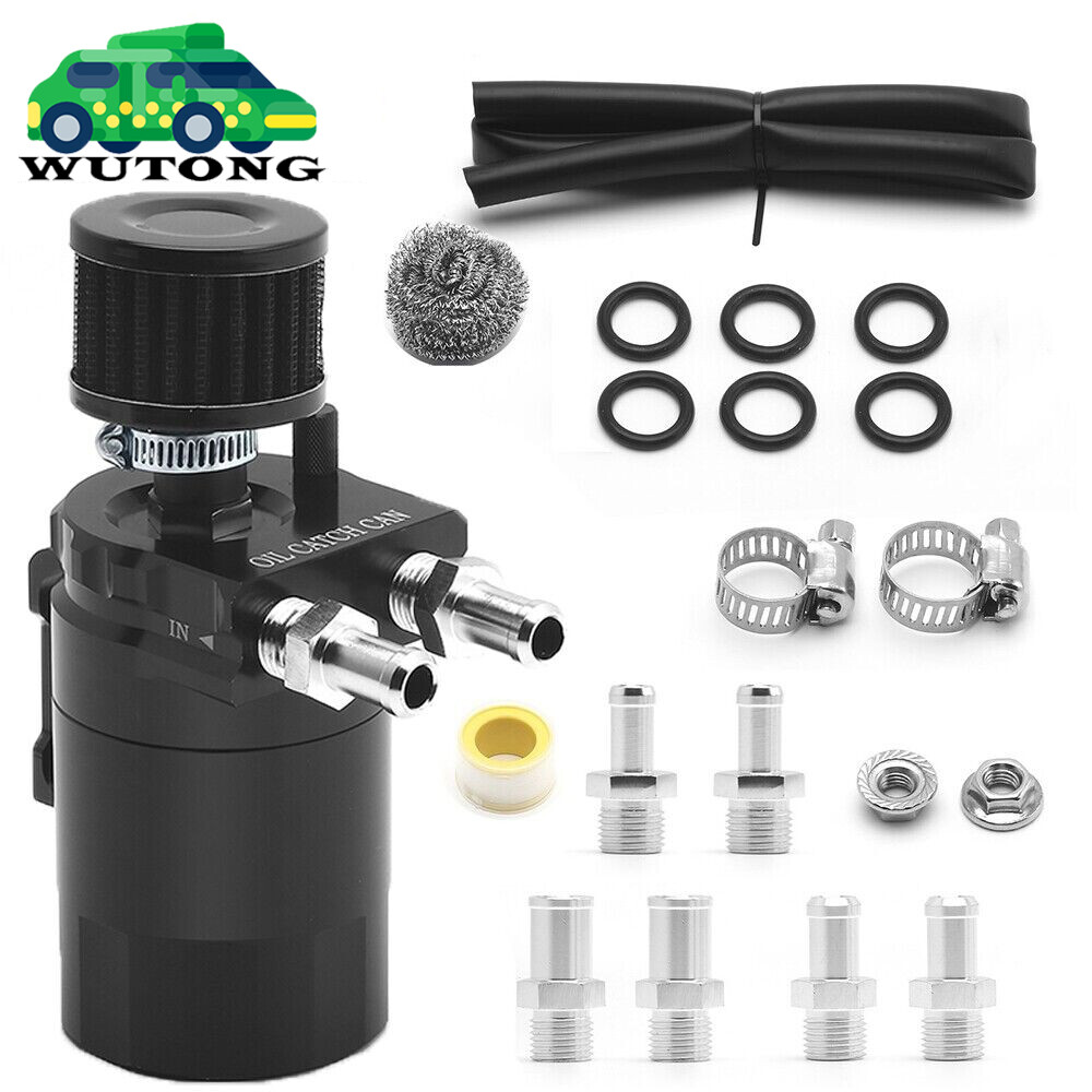 Oil Catch Can Kit Reservoir Baffled Tank with Breather Filter Universal Aluminum Oil Catch Can Kit Reservoir Baffled Tank with Breather Filter Universal Aluminum