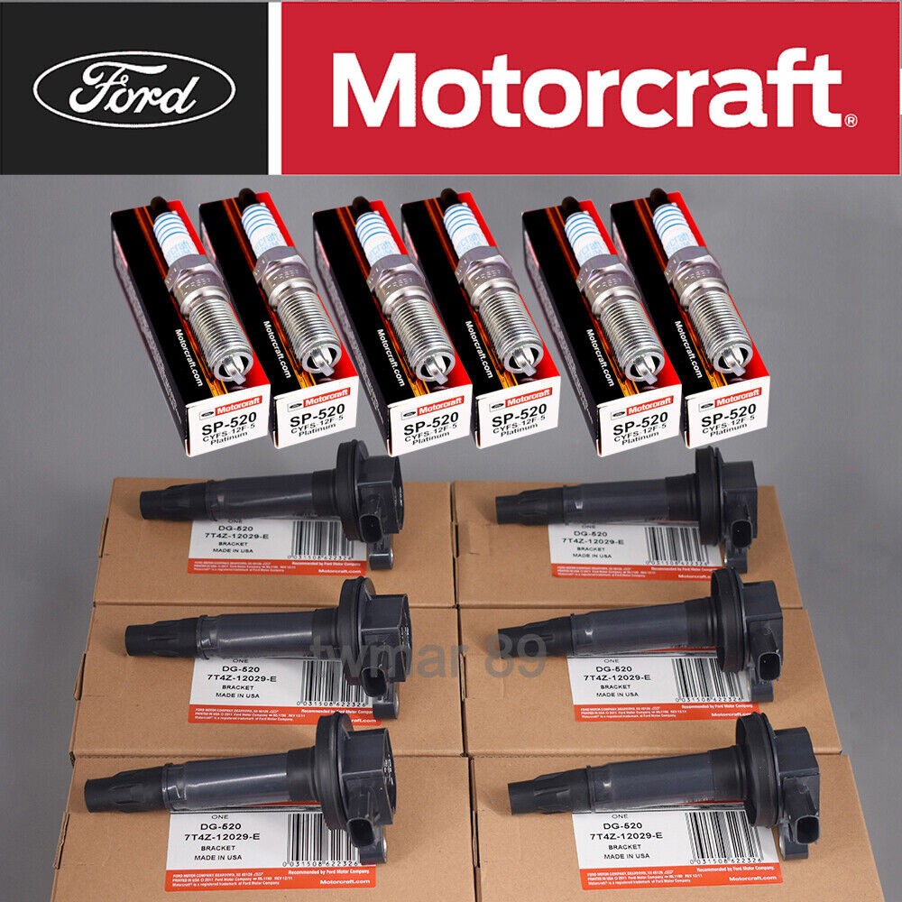 OEM. 6P Ignition Coil DG520 + 6P Spark Plug SP520 For 2010-14 Edge 3.7L UF553 OEM. 6P Ignition Coil DG520 + 6P Spark Plug SP520 For 2010-14 Edge 3.7L UF553