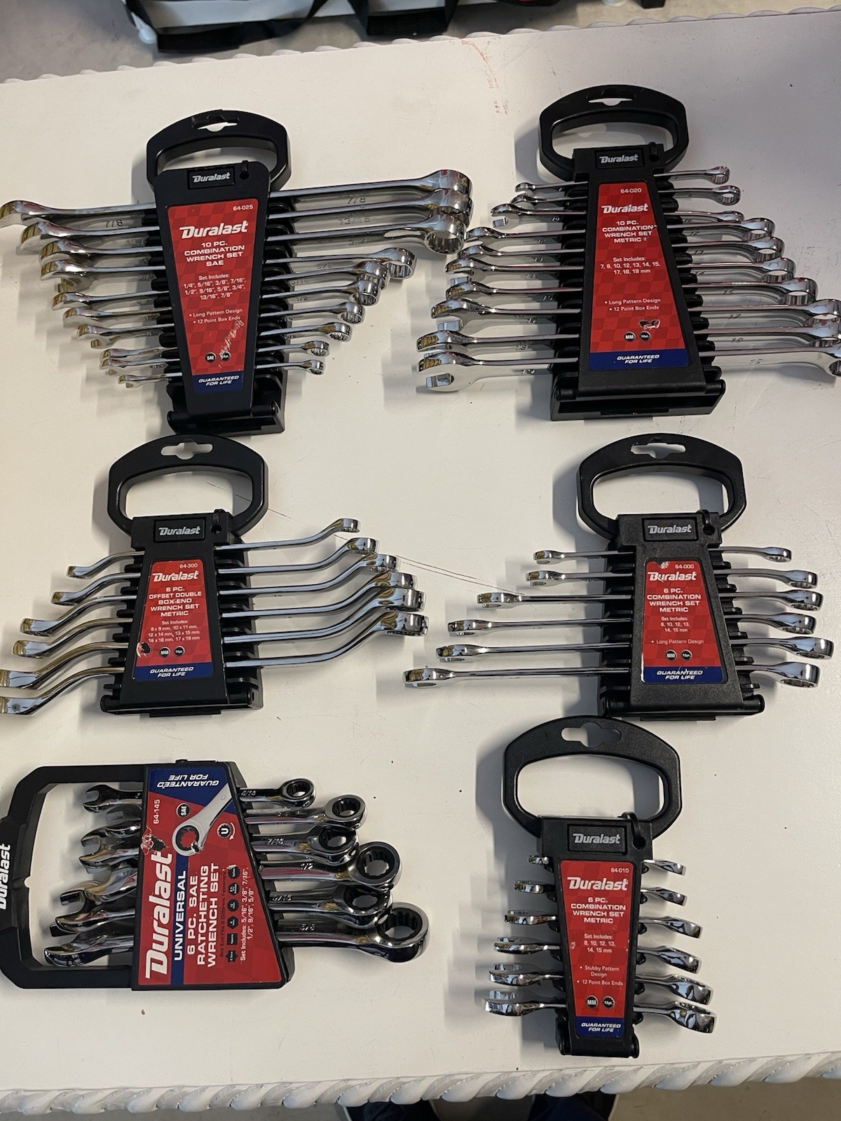 Duralast Combination & Ratcheting Wrench Sets, Metric/SAE, 6 or 10 Pieces, Steel