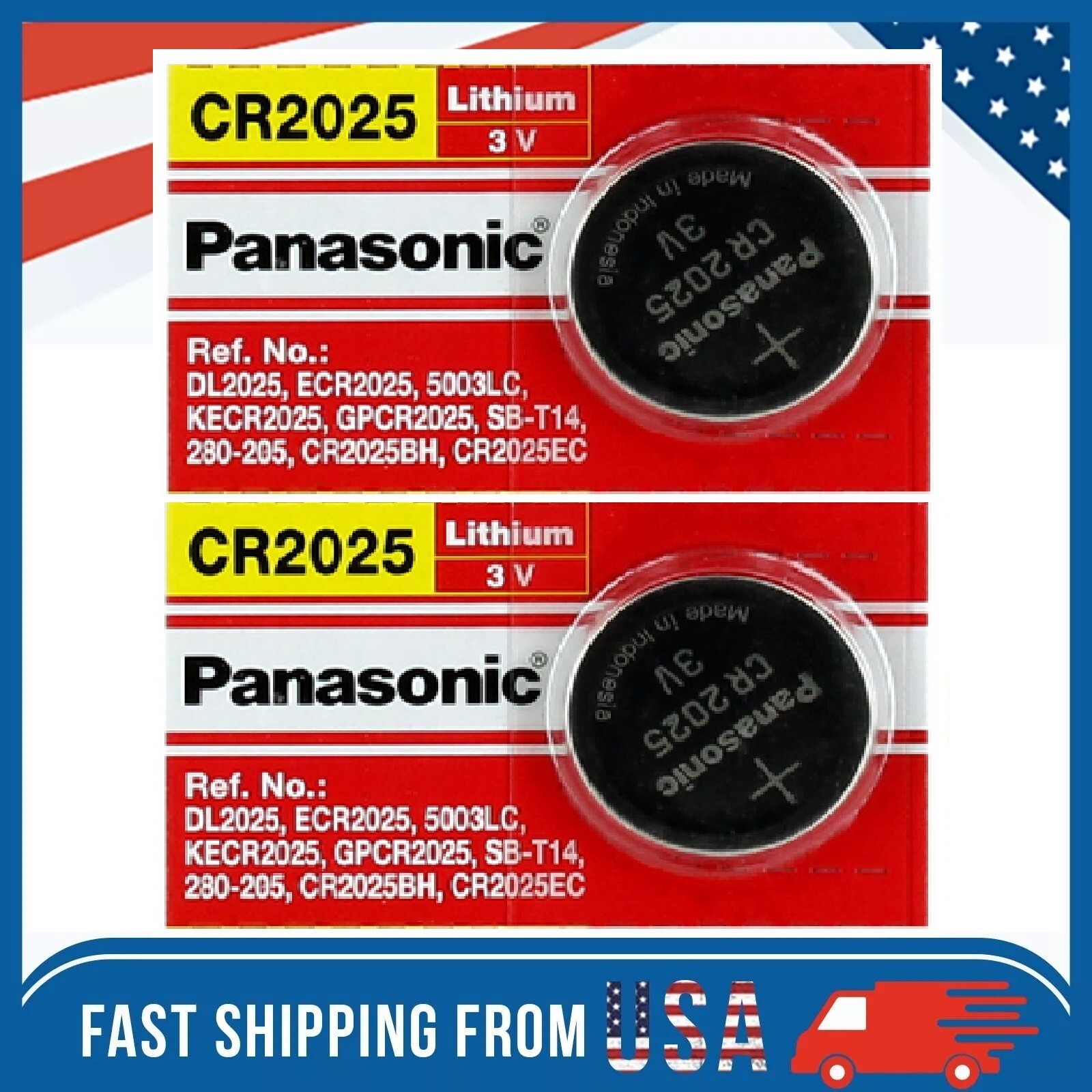 LOT 2-5-10NEW Panasonic 3V LITHIUM BATTERY CR2025 2025 BR2025 DL2025 Button Cell LOT 2-5-10NEW Panasonic 3V LITHIUM BATTERY CR2025 2025 BR2025 DL2025 Button Cell