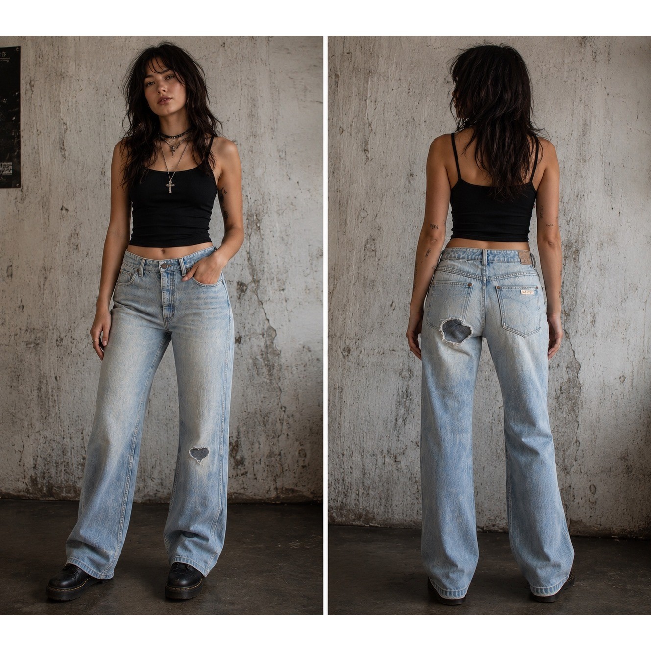 Vintage Distressed High Waist Jeans Calvin Klein Heart Patch Straight Leg 27x31
