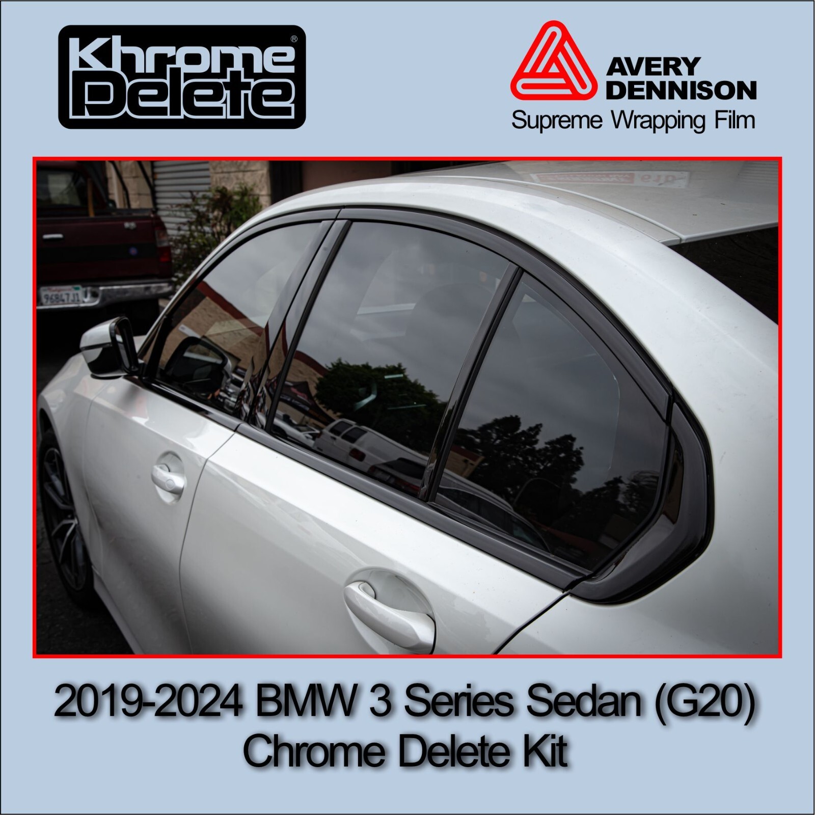 2019-2025 BMW 3 Chrome Delete Pre-Cut Vinyl Wrap Overlay – Gloss Black