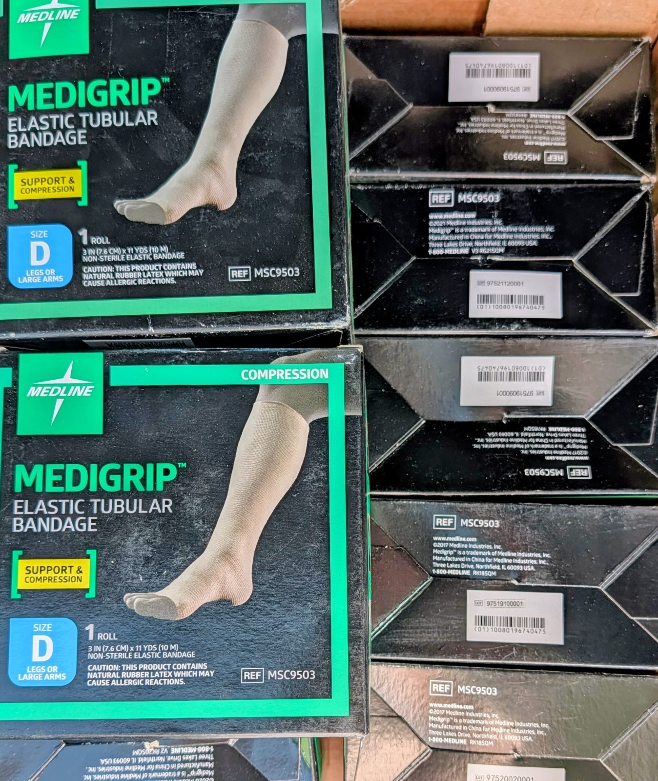 13 total Medline Medigrip Elastic Tubular Bandage Size D Legs Large Arms MSC9503