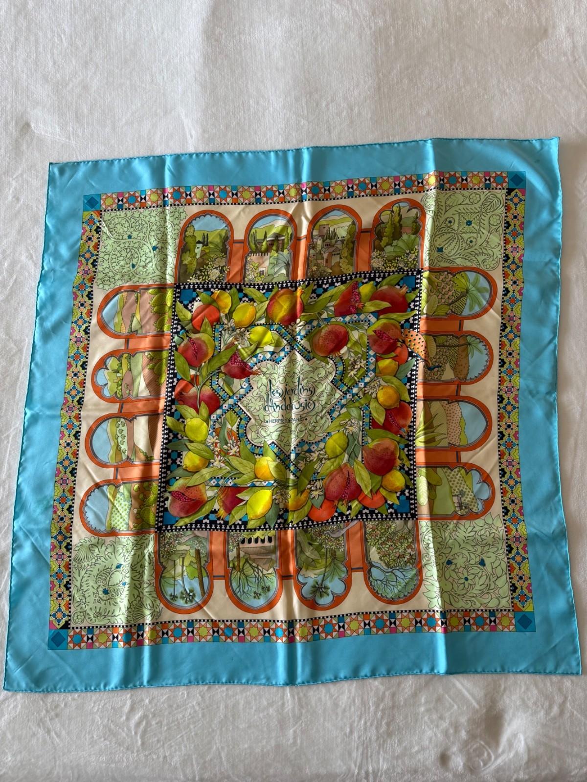 Hermes scarf 90 Les Jardins d’Andalousie with box Hermes scarf 90 Les Jardins d’Andalousie with box