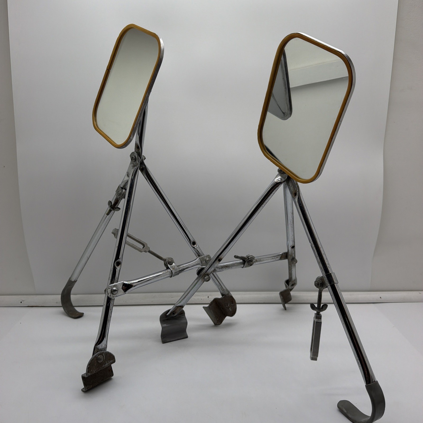 Vintage West Coast Tripod Style Truck Tow Mirrors Camper Ford Dodge Chevy Set/2