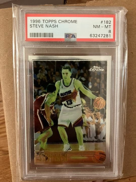 Steve Nash 1996 97 Topps Chrome PSA8 Rookie Card NBA Trading Card RC