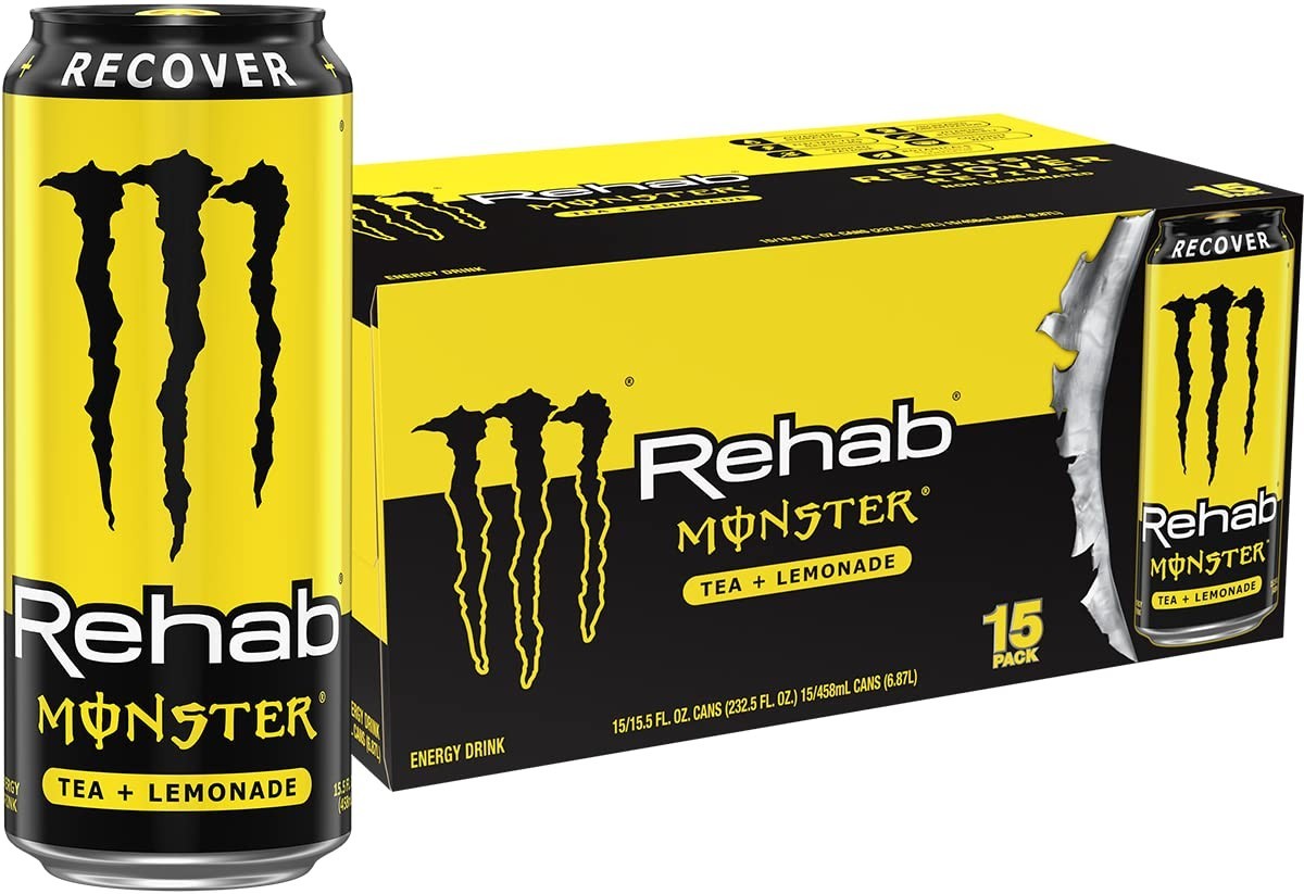 Monster Rehab Recover Iced Tea Lemonade Sports Energy Drink, 15.5 Oz ( 15 Packs) Monster Rehab Recover Iced Tea Lemonade Sports Energy Drink, 15.5 Oz ( 15 Packs)