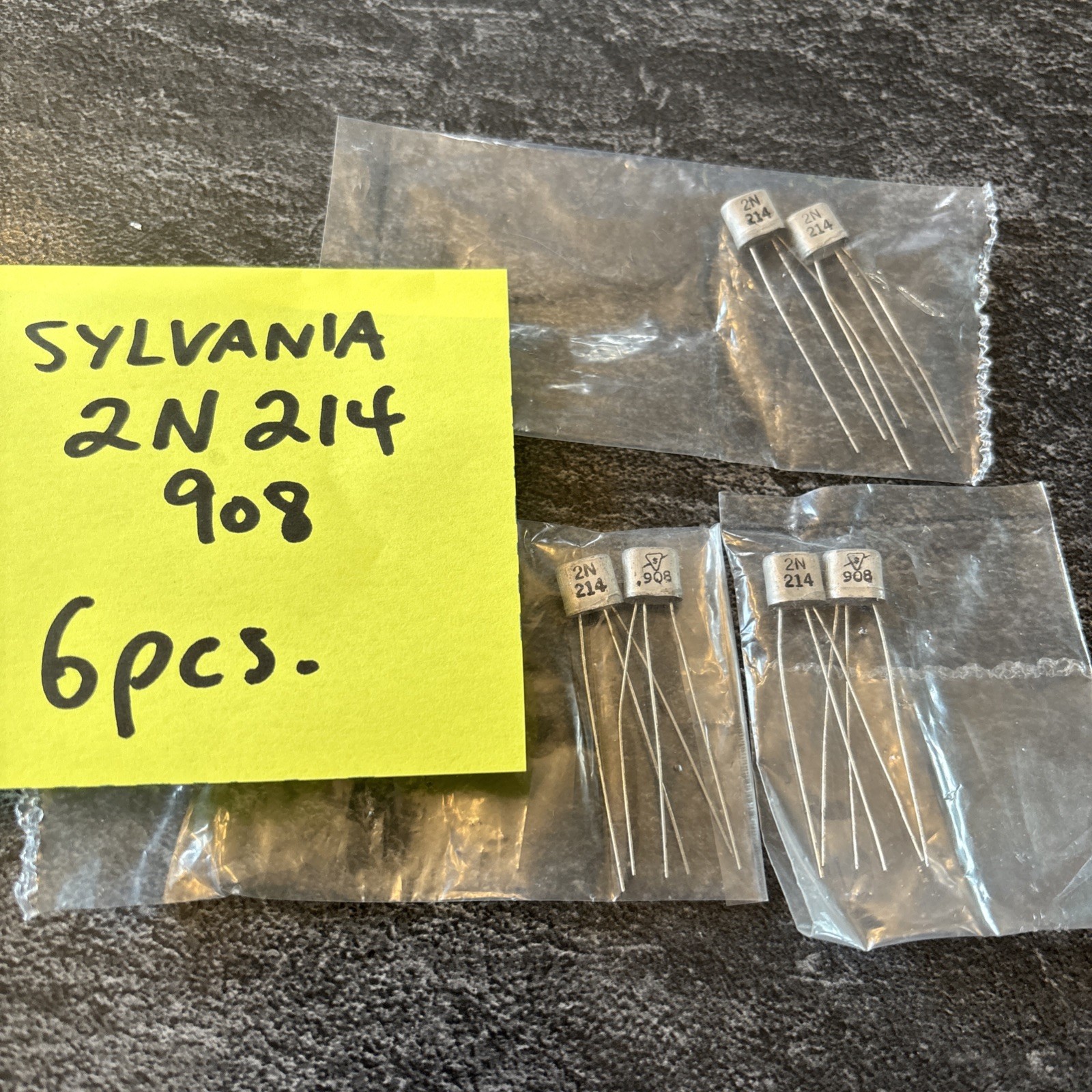 6pcs Sylvania 2N 214 NOS Germanium NPN Transistor LOC I