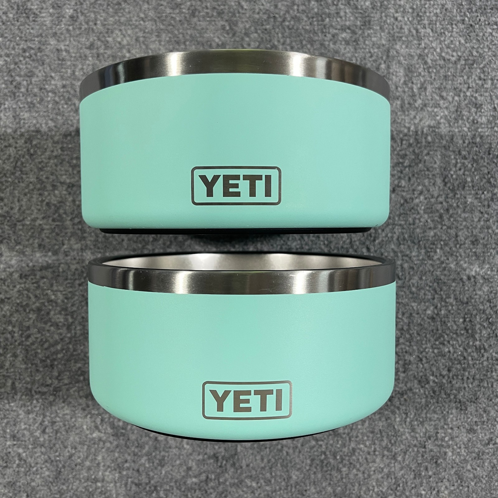 x2 Yeti Boomer 8 Cup Dog Bowls Seafoam 64 oz Stainless Steel Non-Slip Water Food