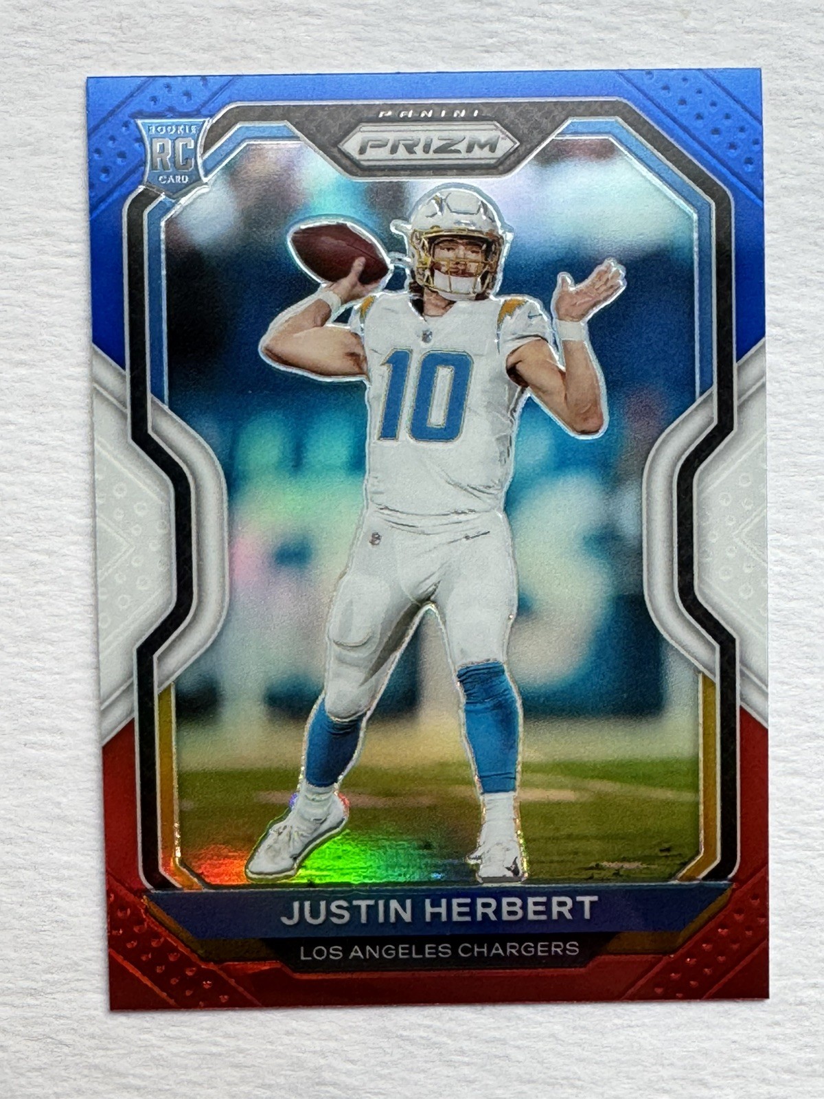 2020 Panini Prizm RC Justin Herbert #325 Red White Blue Prizm 2020 Panini Prizm RC Justin Herbert #325 Red White Blue Prizm