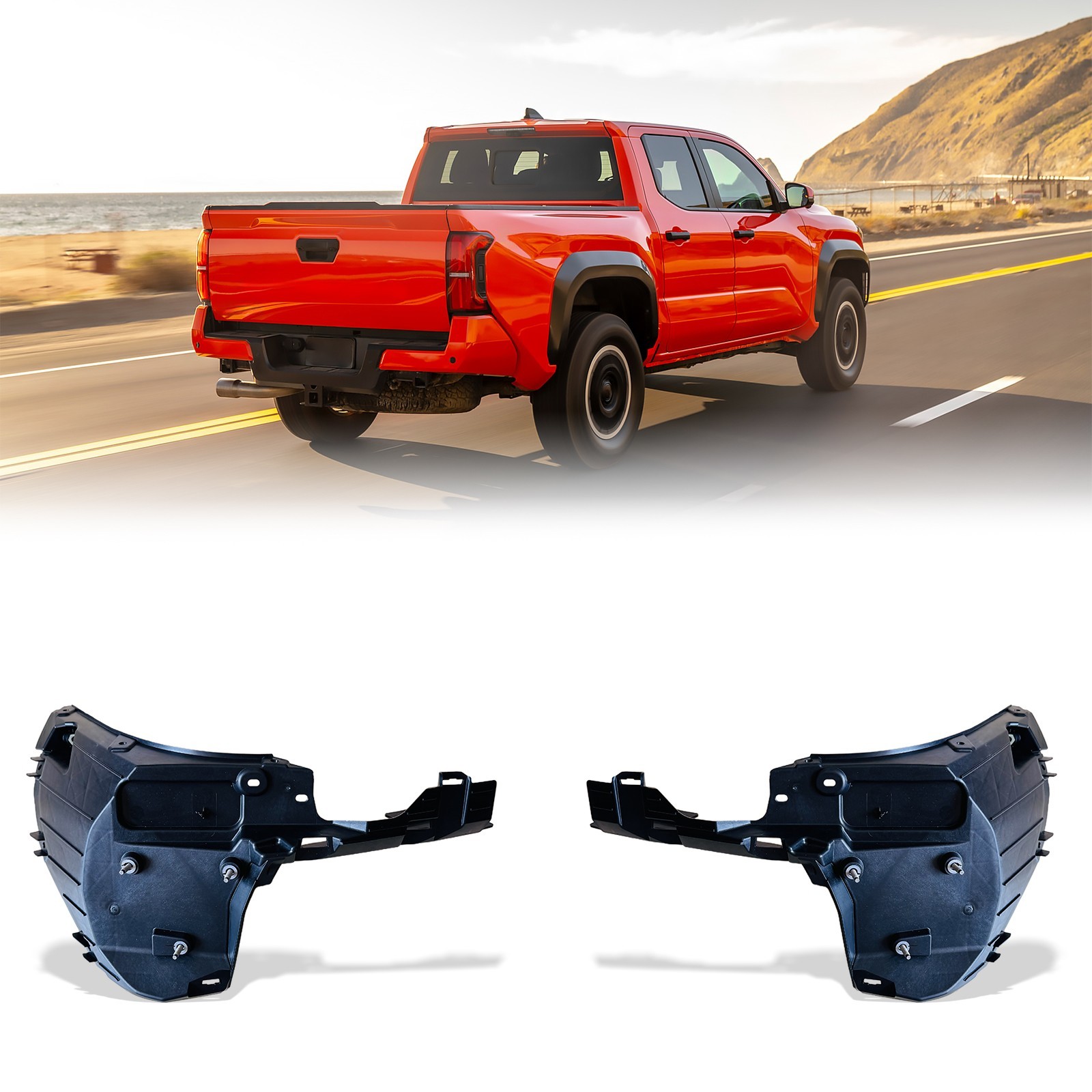 Rear Bumper Corner Bracket for 2024-2026 Tacoma, Black Rear Bumper Bracket