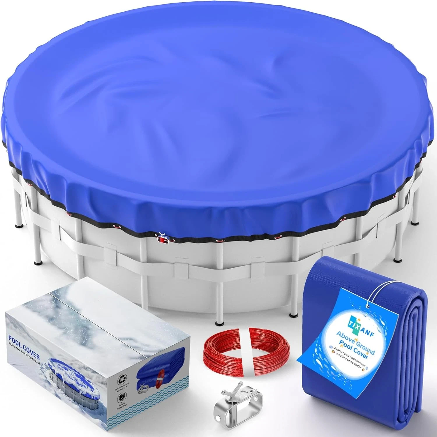 15Ft Premium Winter Pool Cover for Above Ground Pools - UV & Cold Resistant