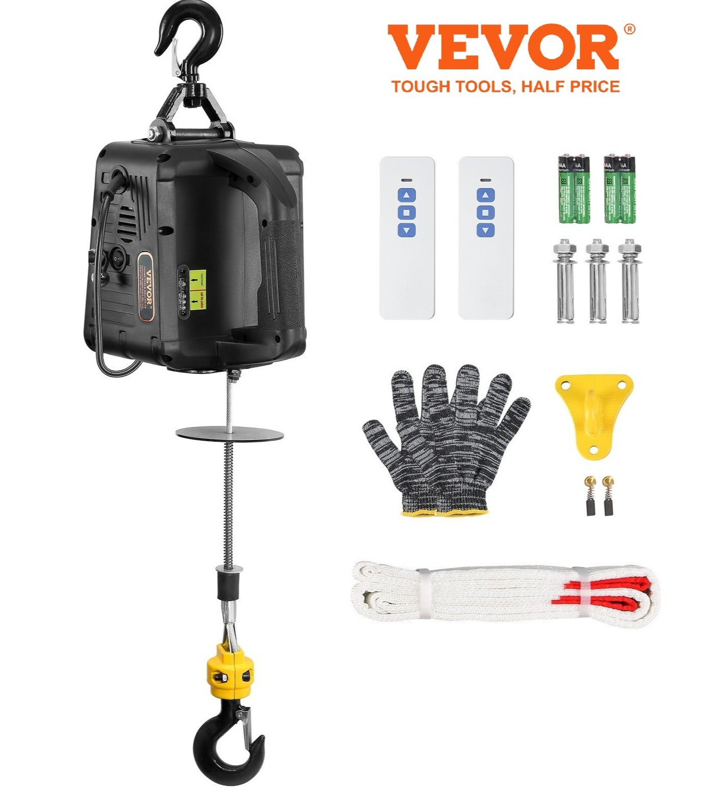 VEVOR 2-in-1 Electric Hoist Winch 1100 lbs Manual Wireless Remote Control VEVOR 2-in-1 Electric Hoist Winch 1100 lbs Manual Wireless Remote Control