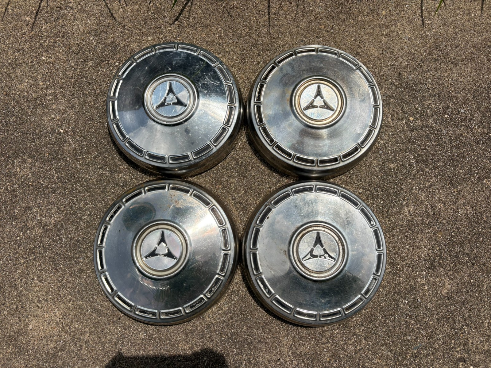 (4) Vintage 1963-1968 Dodge Charger, Dart Dog Dish Hubcaps, Set of 4, Mopar, OEM