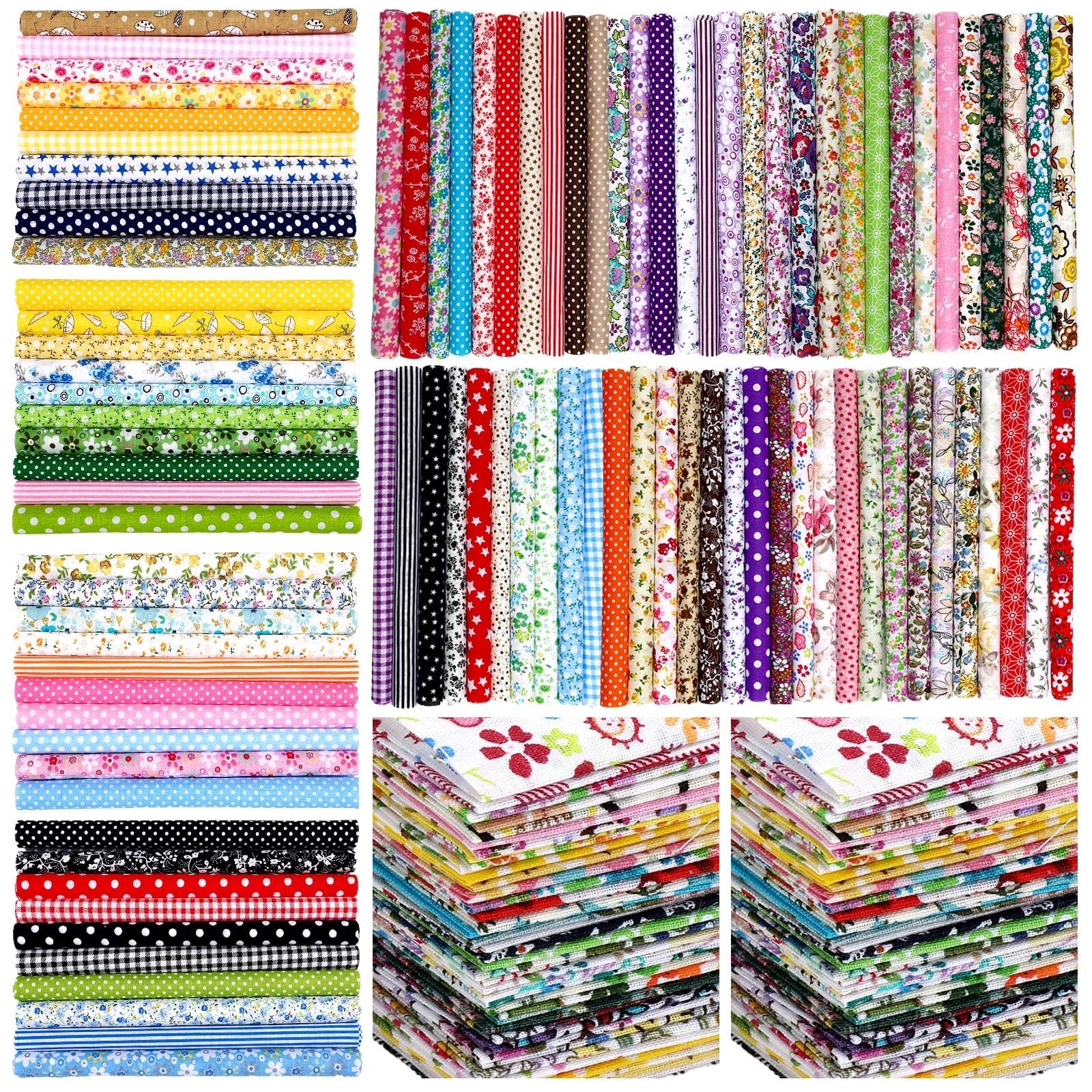 800 PCS Assorted Floral Printed Cotton Fabric Precut Quilting Squares Set