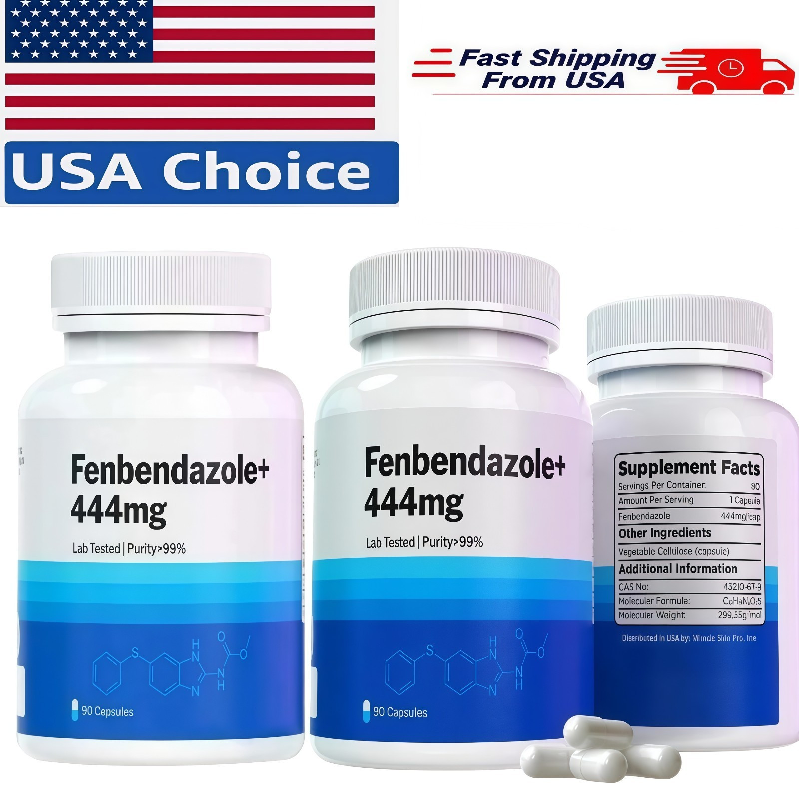 3PACK FENBENDAZ0LE mg 444 270 capsules– Superior Dietary Vitamin | 270 Capsules