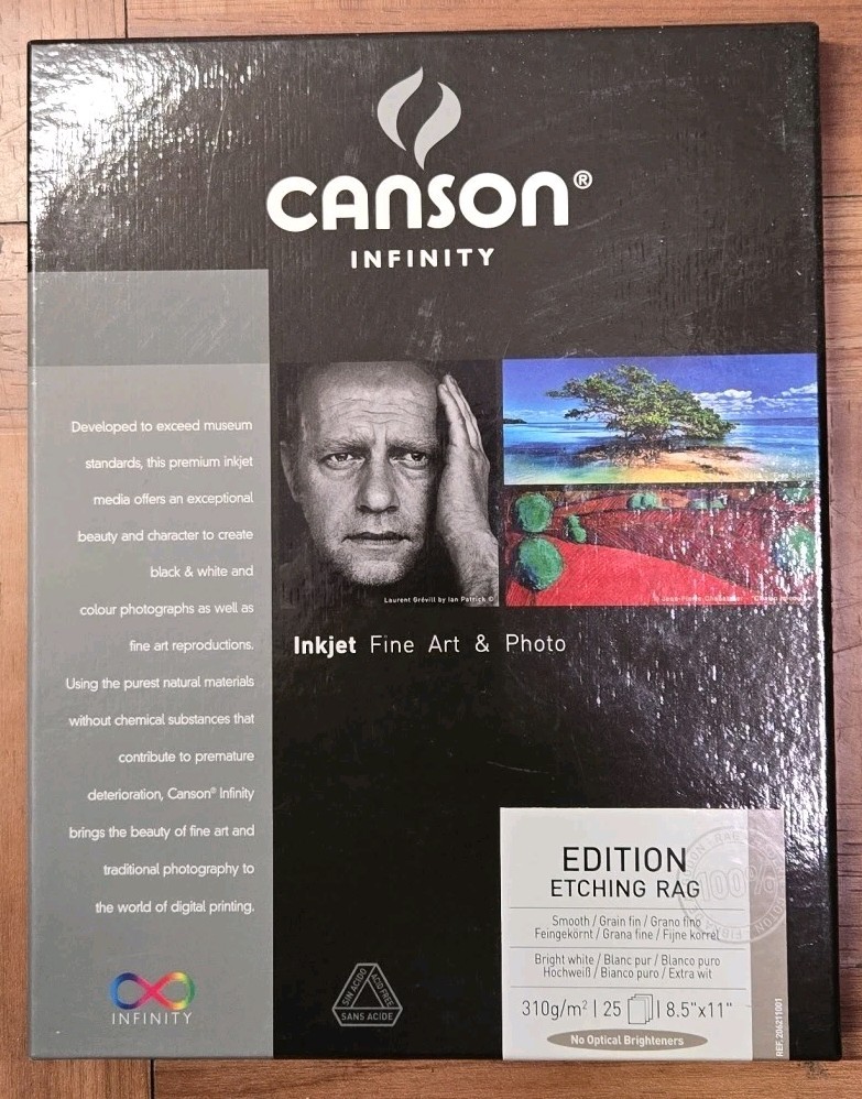 Canson Infinity Edition Etching Rag Smooth-grain Fin Photo Paper 25 Sheets NEW Canson Infinity Edition Etching Rag Smooth-grain Fin Photo Paper 25 Sheets NEW