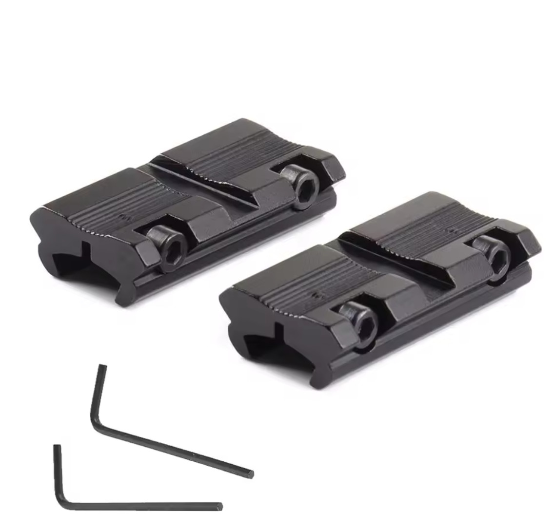 2Pcs Scope Adapter Mount Base 11mm Dovetail to 20mm Picatinny Rail Mount 