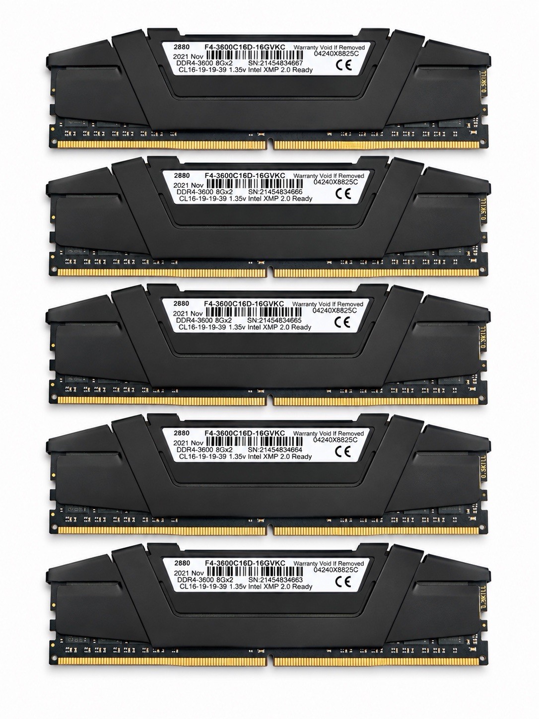 G.Skill RipJaws V 16GB (2x8GB) PC4-28800 (DDR4-3600) Memory F4-3600C16D-16GVKC