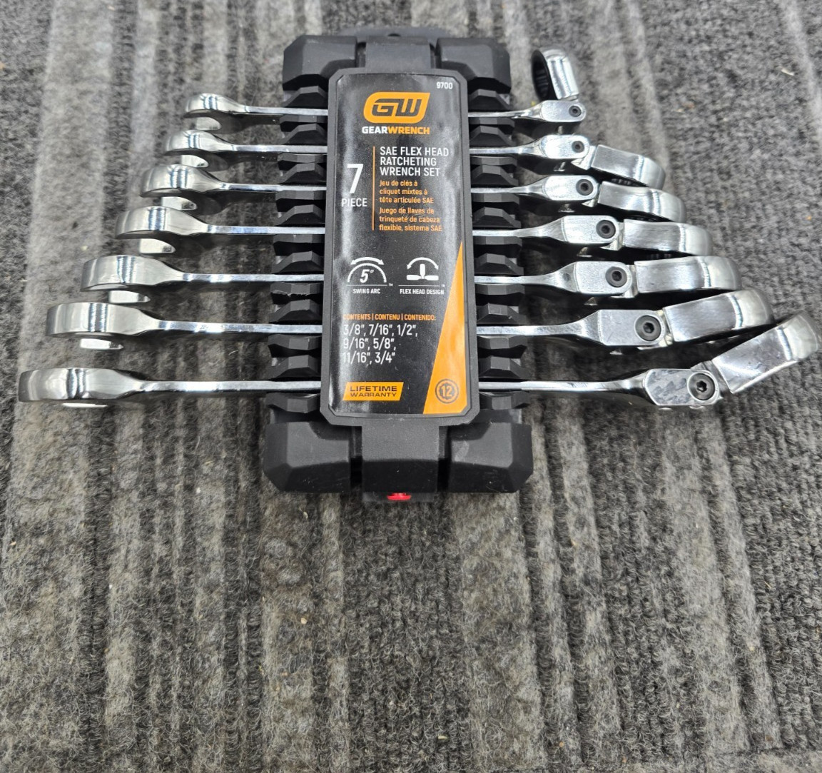 GearWrench 9700 7-Piece SAE Ratcheting Flex-Head Wrench Assembly