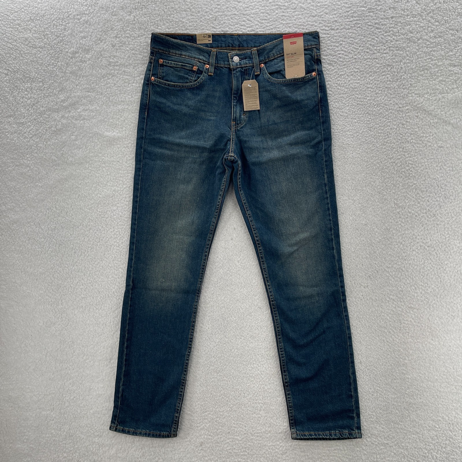 Levis 511 Jeans Mens 34x32 Blue Slim Fit Dark Wash Stretch Preppy Grunge NEW Levis 511 Jeans Mens 34x32 Blue Slim Fit Dark Wash Stretch Preppy Grunge NEW