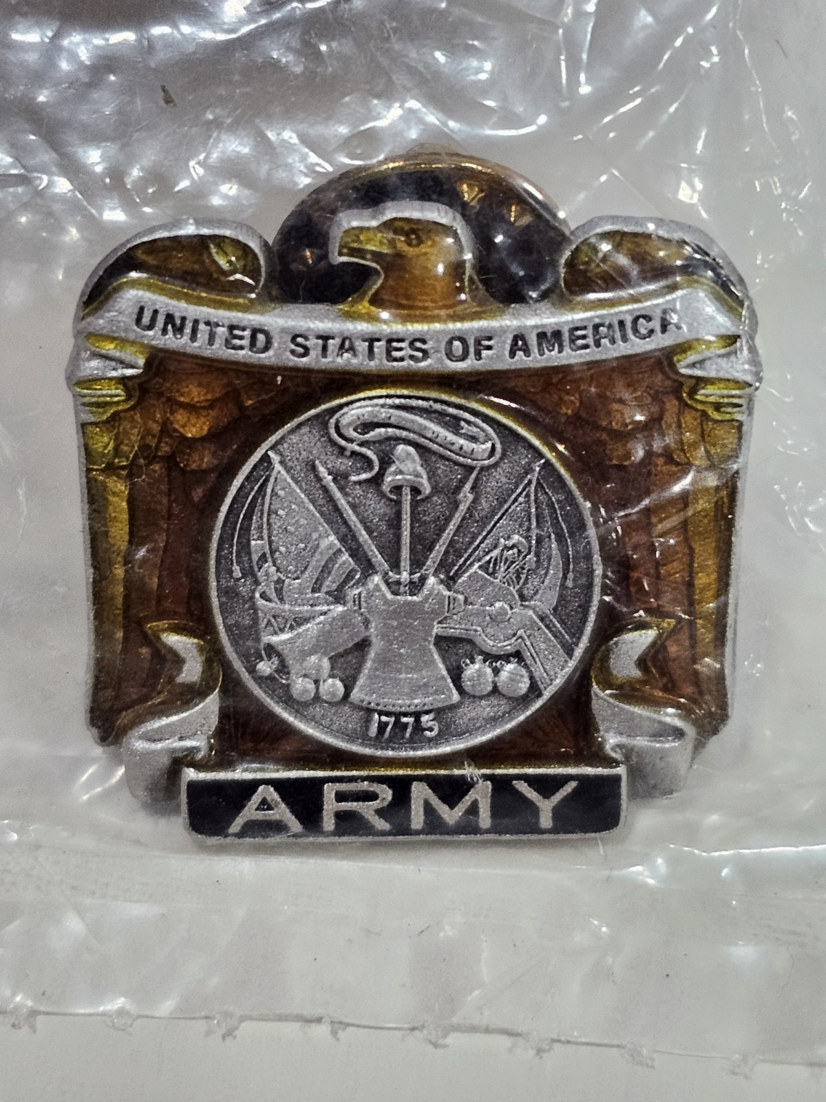 Vtg American Legion U.S. Army Made In Usa Silver Tone Lapel Pin New