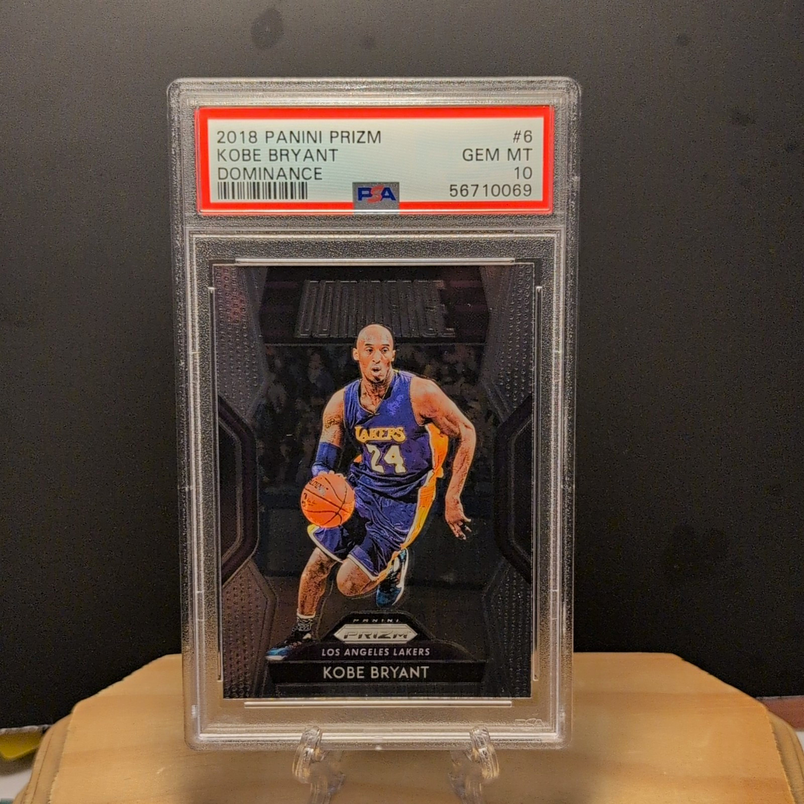 Panini 2018-19 Prizm Dominance Kobe Bryant Lakers #6 PSA 10 Insert Card Panini 2018-19 Prizm Dominance Kobe Bryant Lakers #6 PSA 10 Insert Card