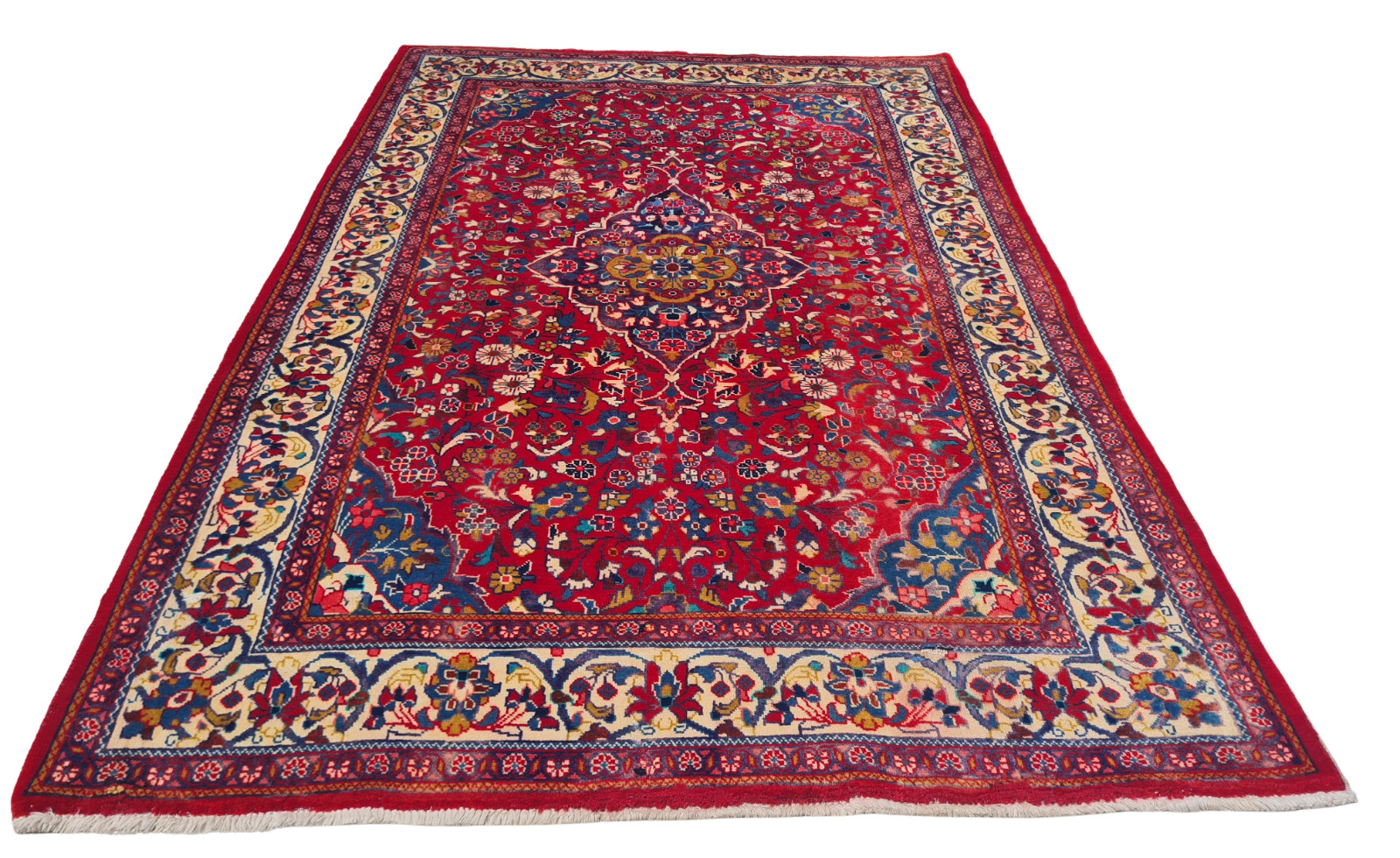 Amazing Hand Knotted Vintage Isfahoun Wool Area Rug 5.0 x 3.5 Ft Amazing Hand Knotted Vintage Isfahoun Wool Area Rug 5.0 x 3.5 Ft