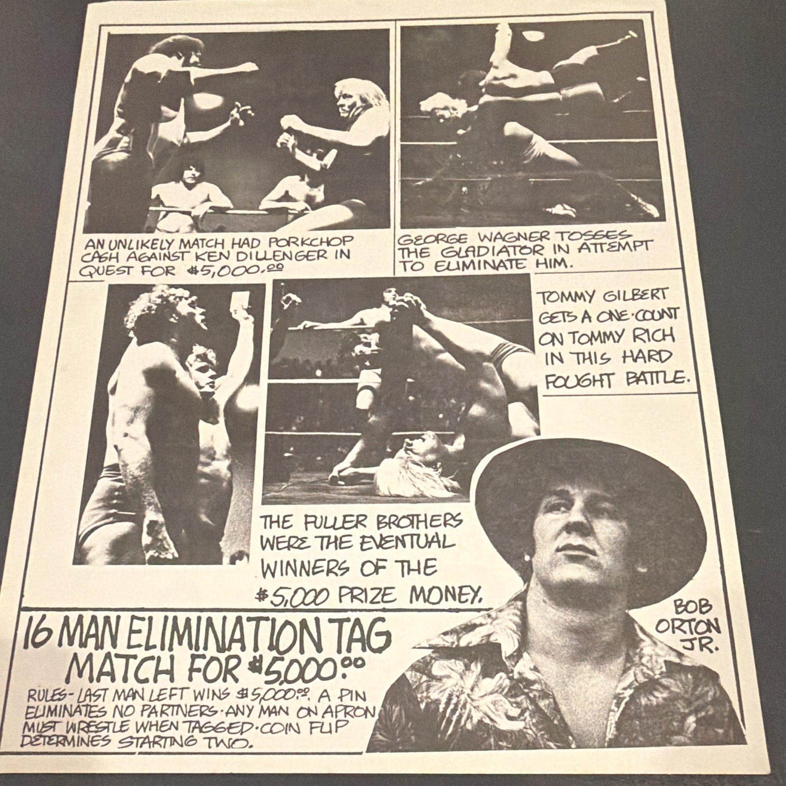 1977 Evansville Wrestling Program Jerry Lawler Rocky Johnson Tommy Rich CWA