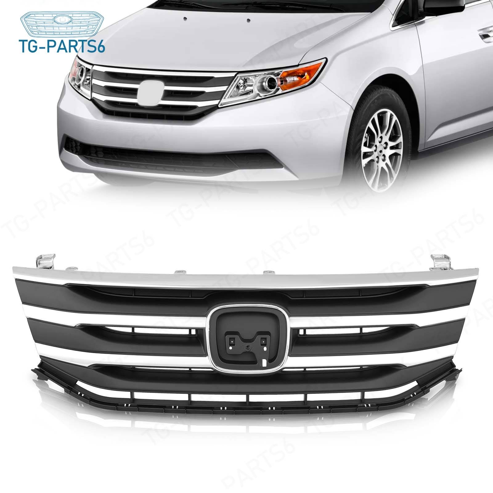 Front Black Grill Grille w/ Chrome Molding Trim For Honda Odyssey 2011 2012 2013 Front Black Grill Grille w/ Chrome Molding Trim For Honda Odyssey 2011 2012 2013