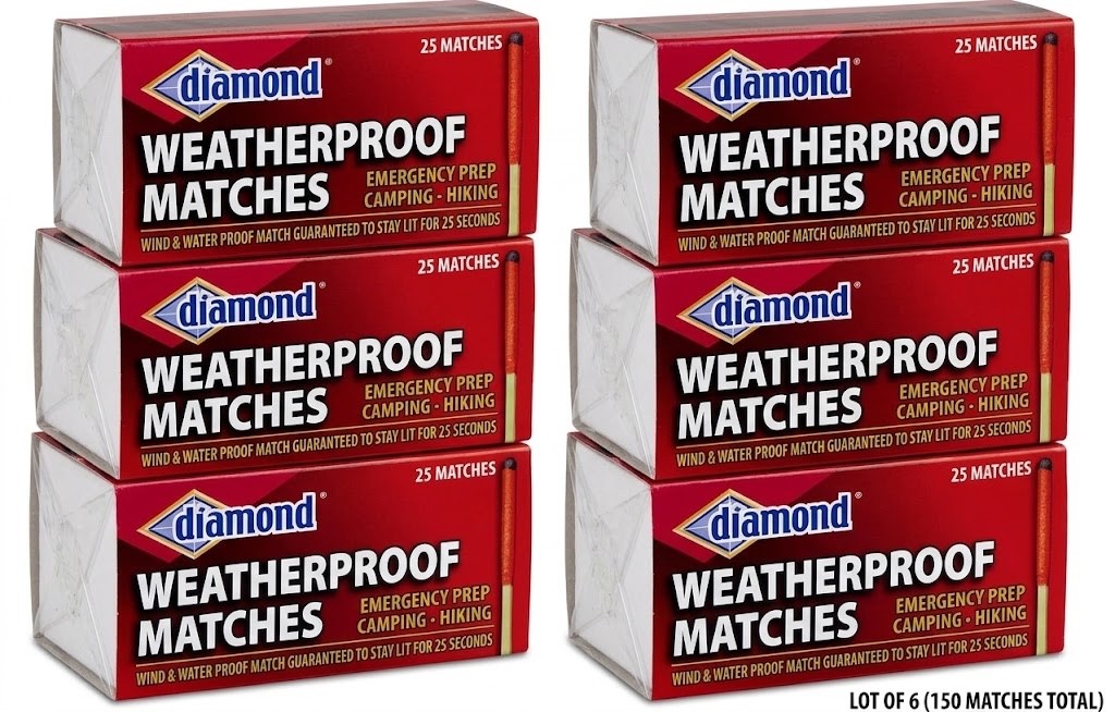 Lot of 6 Diamond Weatherproof Matches 25ct Wind Waterproof Survival Fire Starter Lot of 6 Diamond Weatherproof Matches 25ct Wind Waterproof Survival Fire Starter