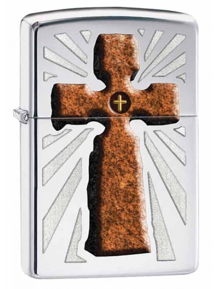 Zippo Ancient Cross High Polish Chrome 28801
