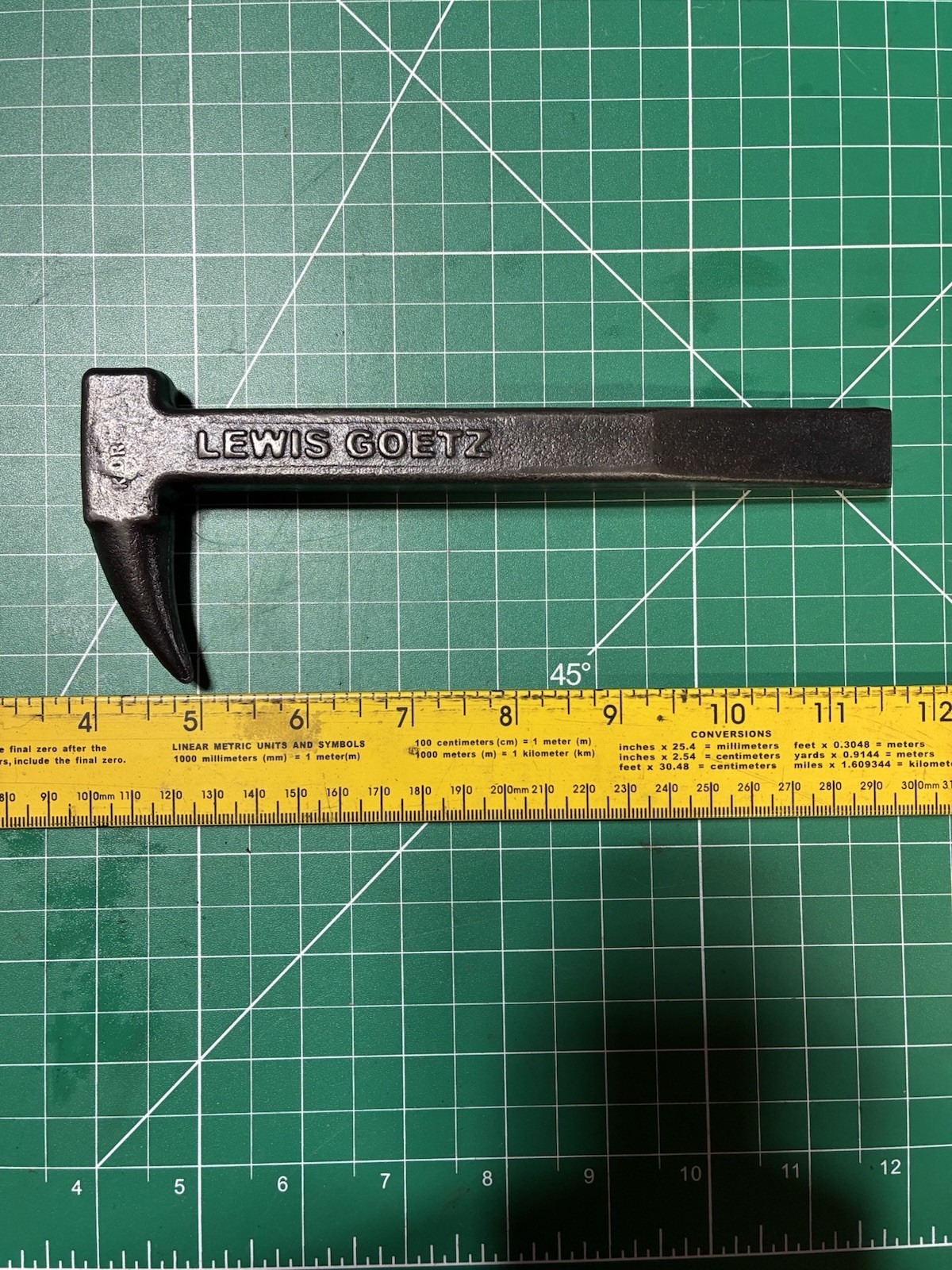 Extremely Rare Lewis Goetz Crate Hammer Tool By Kortick Manufacturing Company