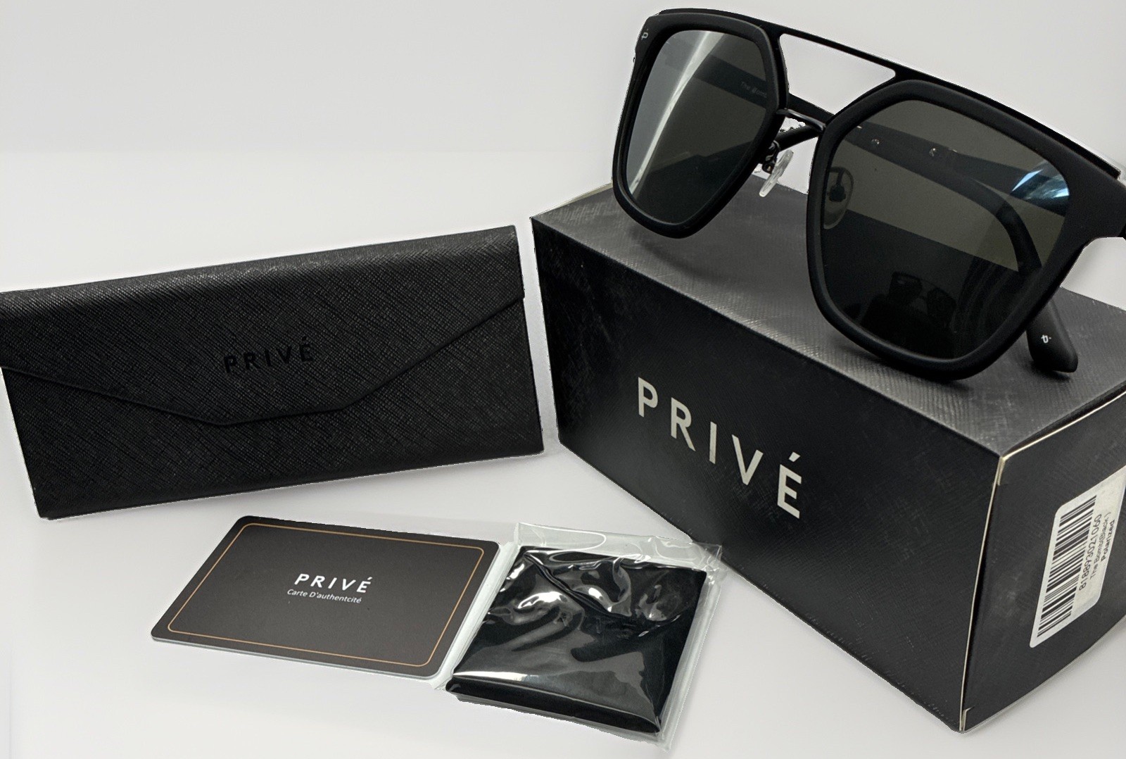 Prive Revaux The Bomb Sunglasses Black Frame and Silver Mirror Lens Polarized