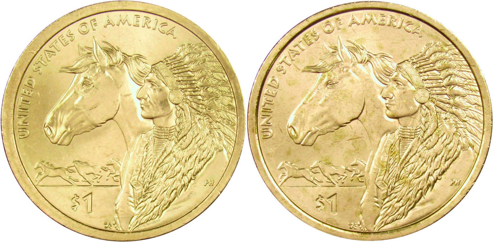 2012 P&D Native American Dollar 2 Coin Set Uncirculated Mint State