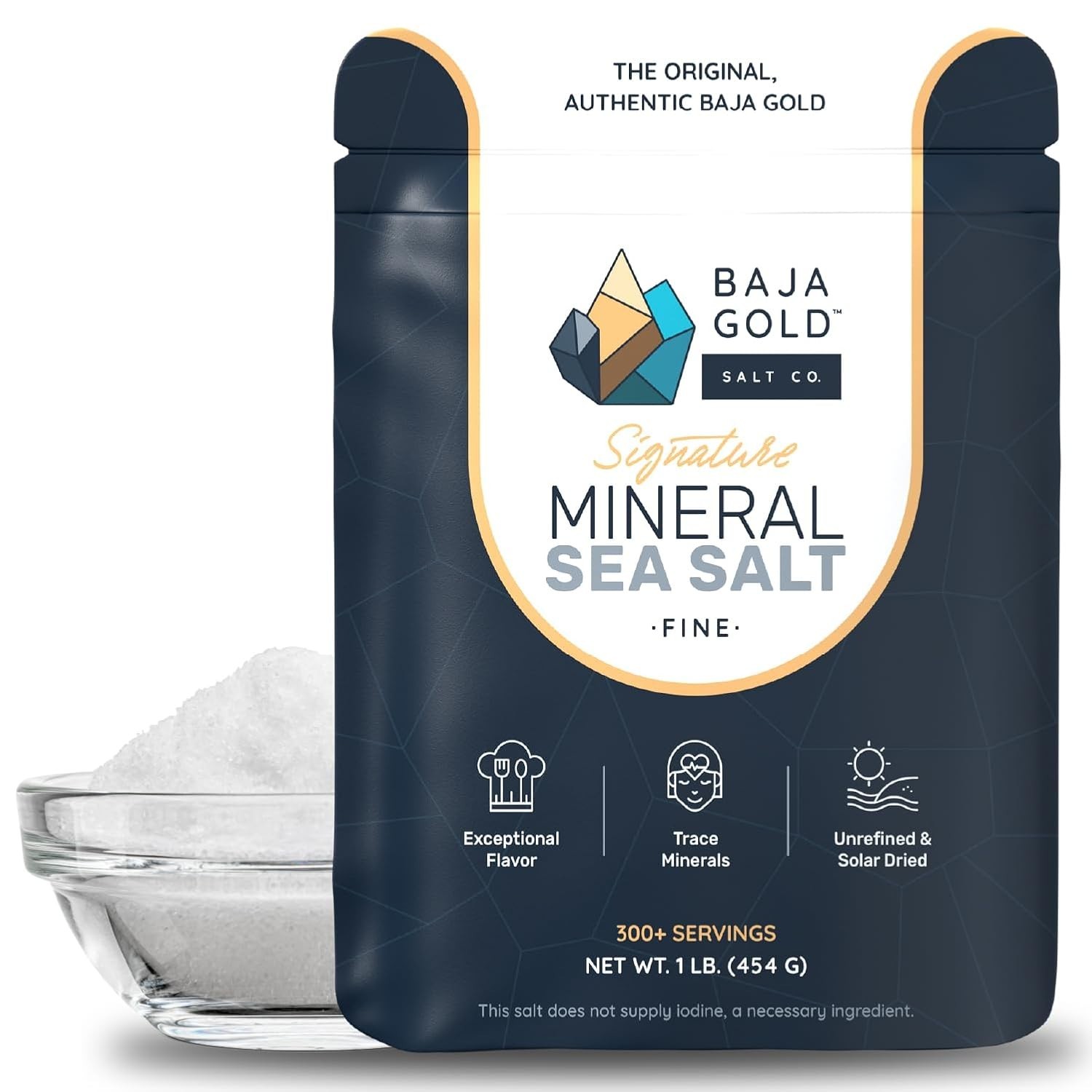 Baja Gold Mineral Sea Salt, Fine Grind, 1 Lb. Bag Baja Gold Mineral Sea Salt, Fine Grind, 1 Lb. Bag