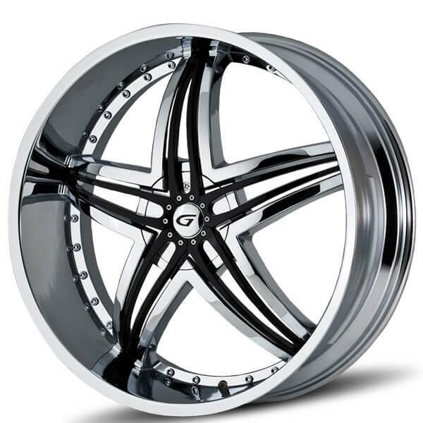 (Set-4) Gianna Blitz Chrome 20x8.5 5x120 35mm wheels rims 20 Inch