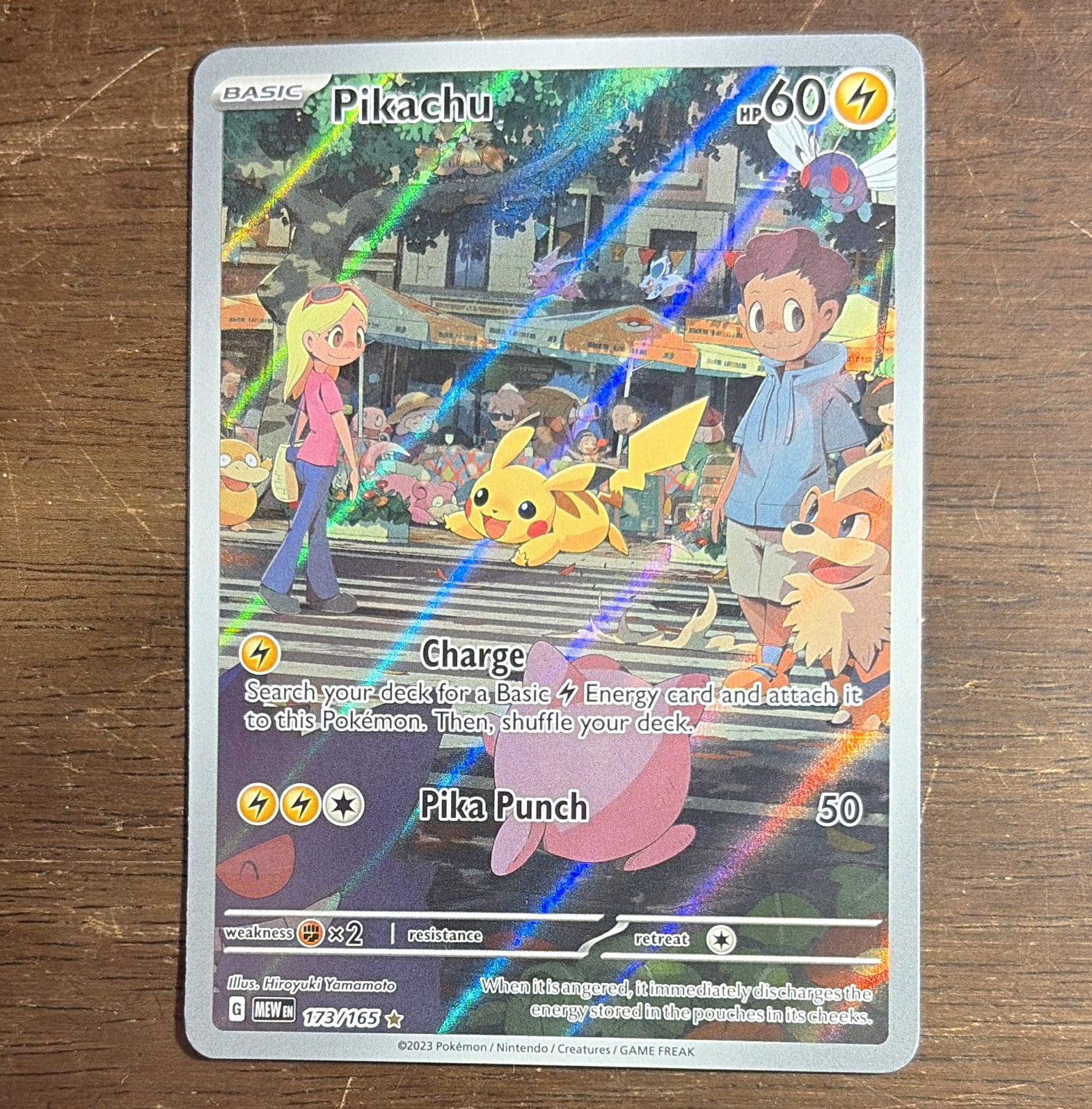 Pokemon TCG Pikachu 173/165 SV 151 Illustration Rare Holo ENG 60 HP Basic Pokemon TCG Pikachu 173/165 SV 151 Illustration Rare Holo ENG 60 HP Basic