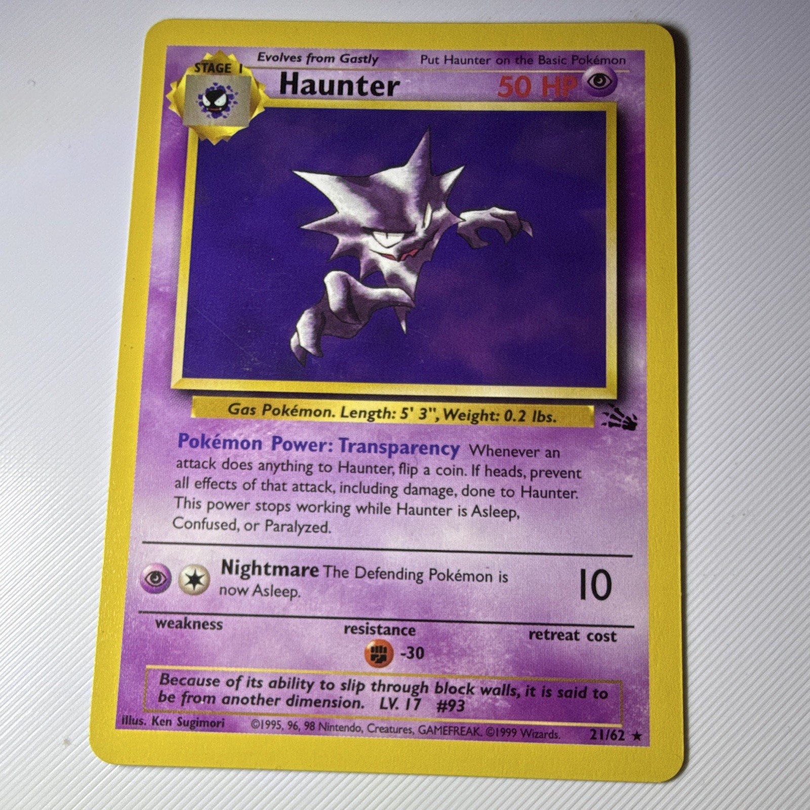 Wizards of the Coast Haunter 21/62 Fossil Uncommon 50 HP Unlimited Regular EN Wizards of the Coast Haunter 21/62 Fossil Uncommon 50 HP Unlimited Regular EN