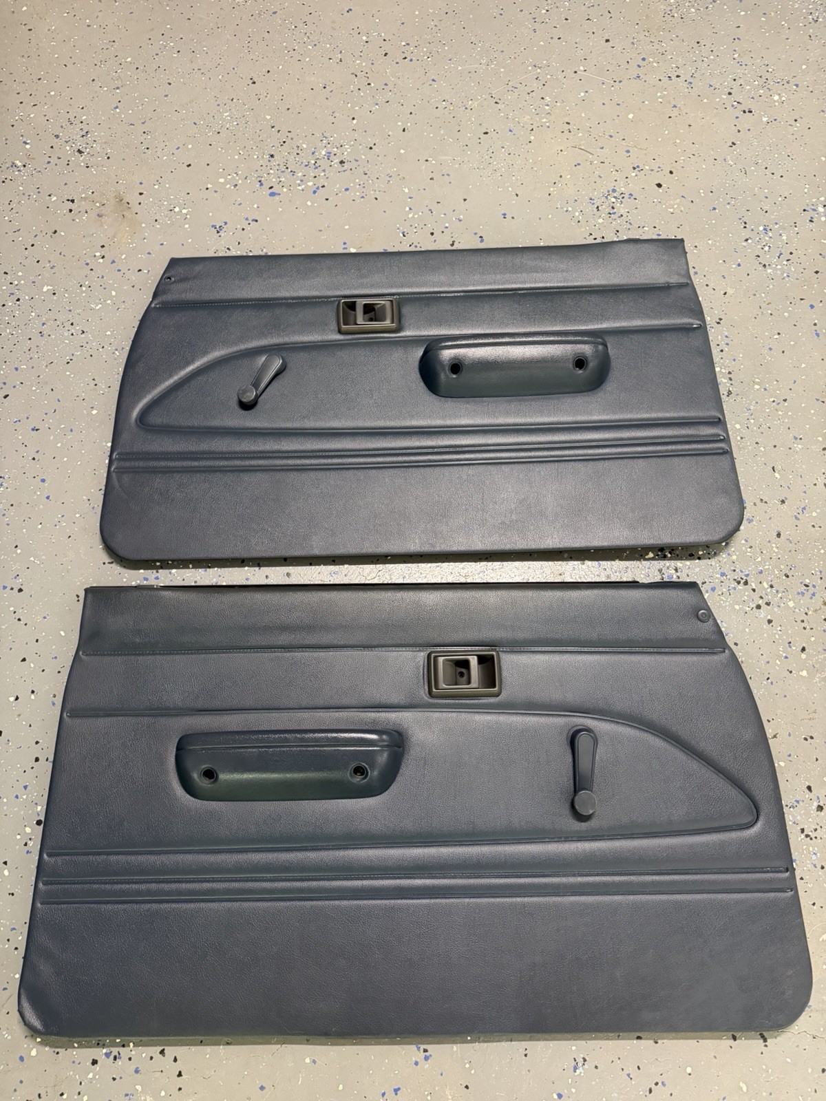1989-1995 Toyota Pick Up OEM Blue Door Cards With Both Handles And Window Knob 1989-1995 Toyota Pick Up OEM Blue Door Cards With Both Handles And Window Knob