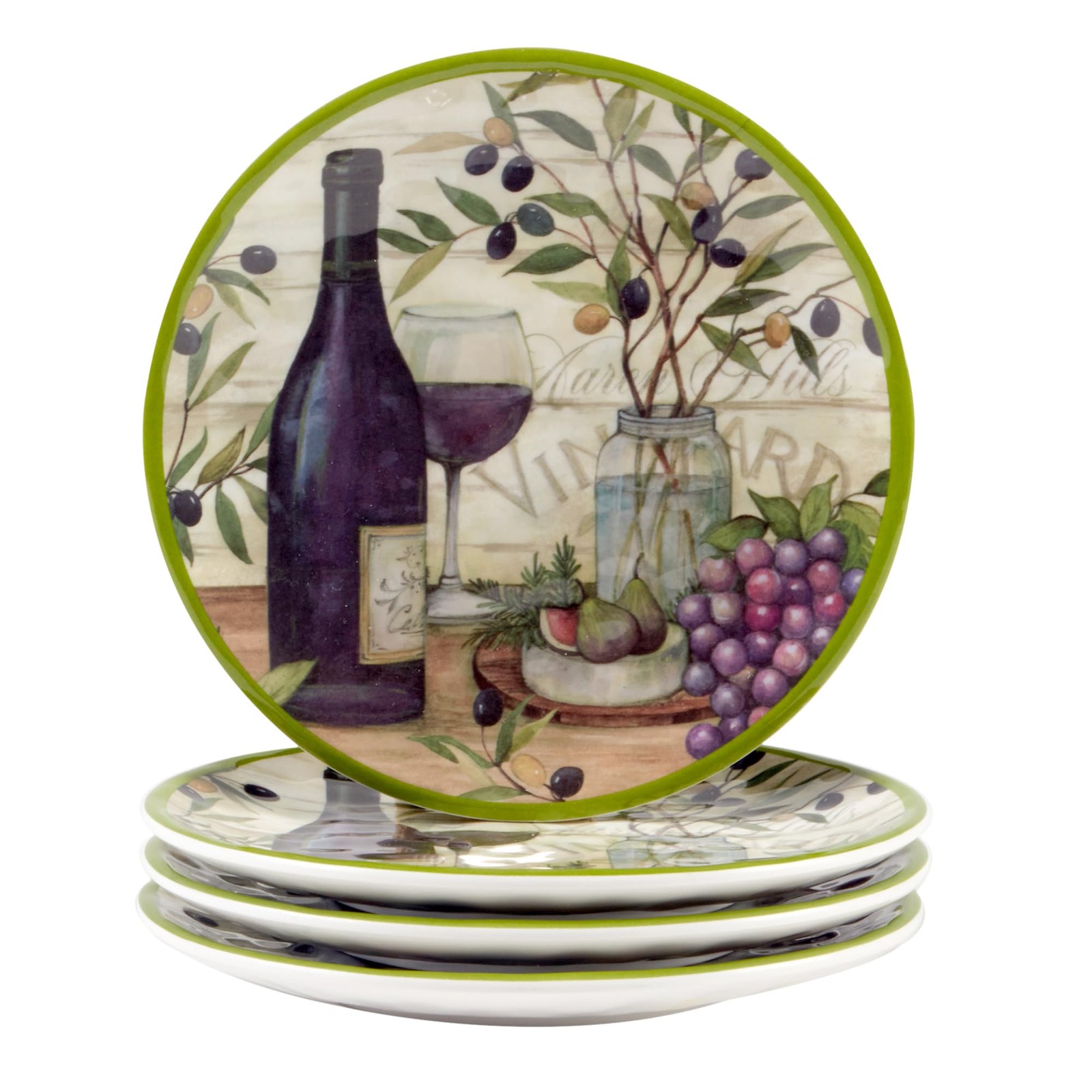 Certified International Meadow Brook Vineyard Canape Plates, 6\ Certified International Meadow Brook Vineyard Canape Plates, 6\