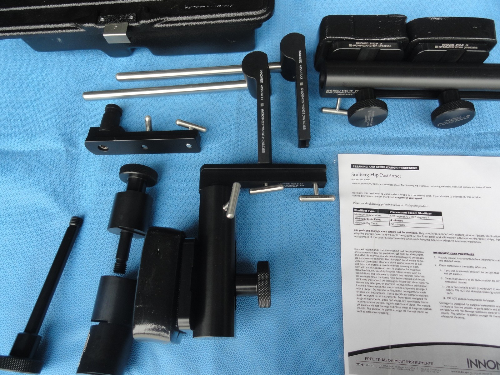 Innomed 4150 Stulberg Hip Positioner Set w/ Case Orthopedic Surgical