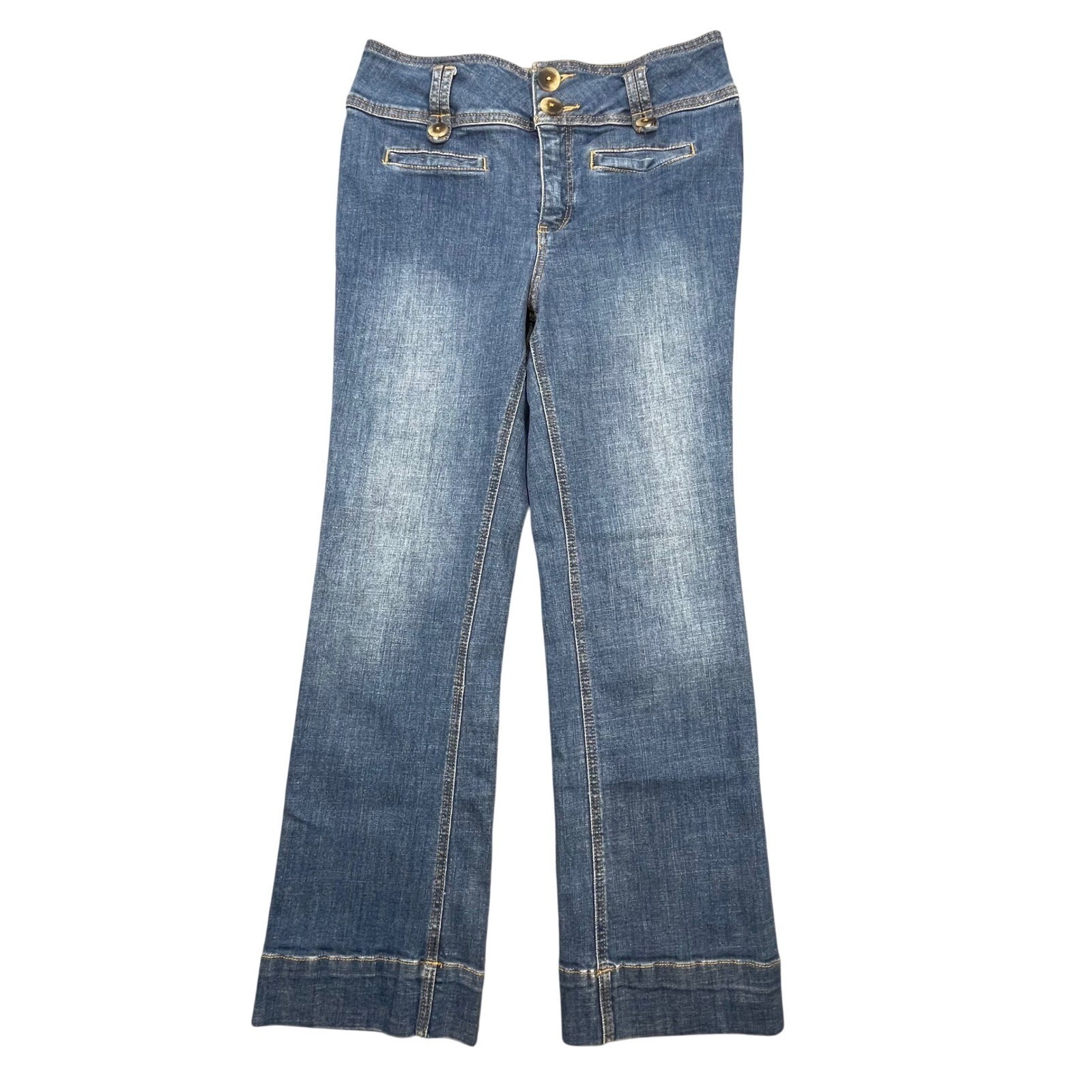 Pilcro and the Letterpress Blue High Waist Flare Leg Denim Jeans Womens 28