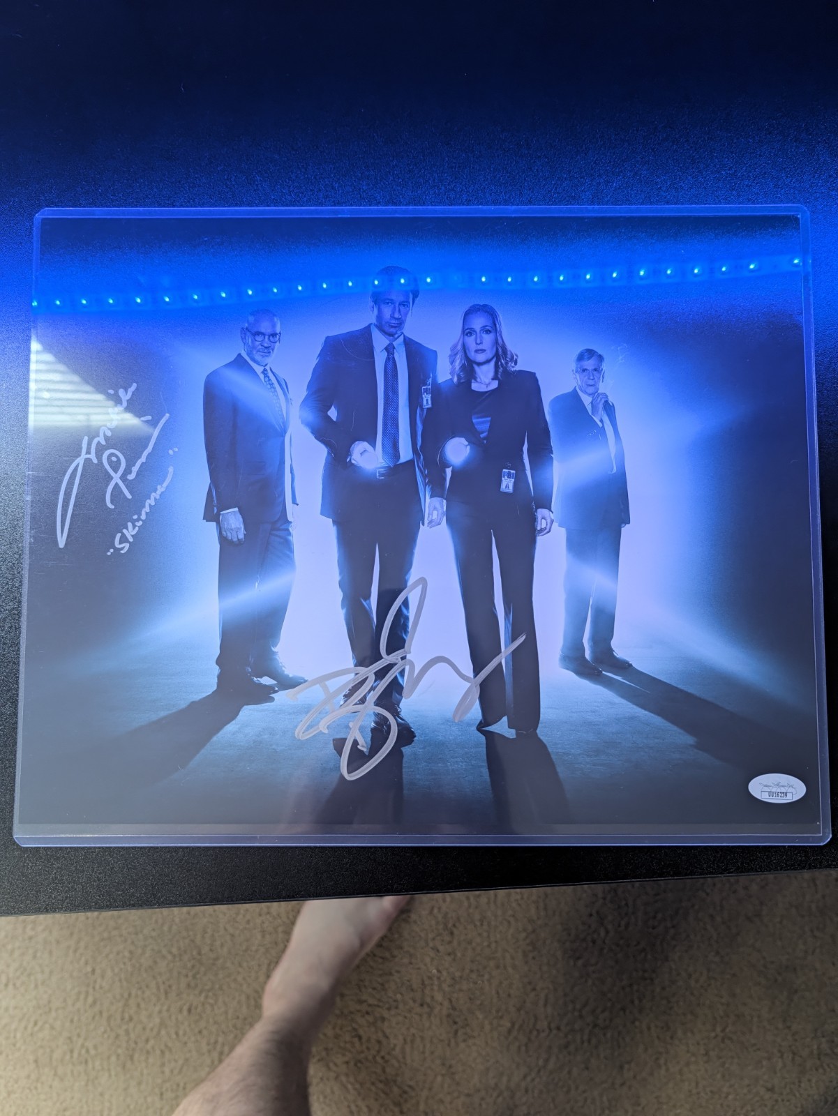 x files mulder and skinner jsa certified autographed picture.